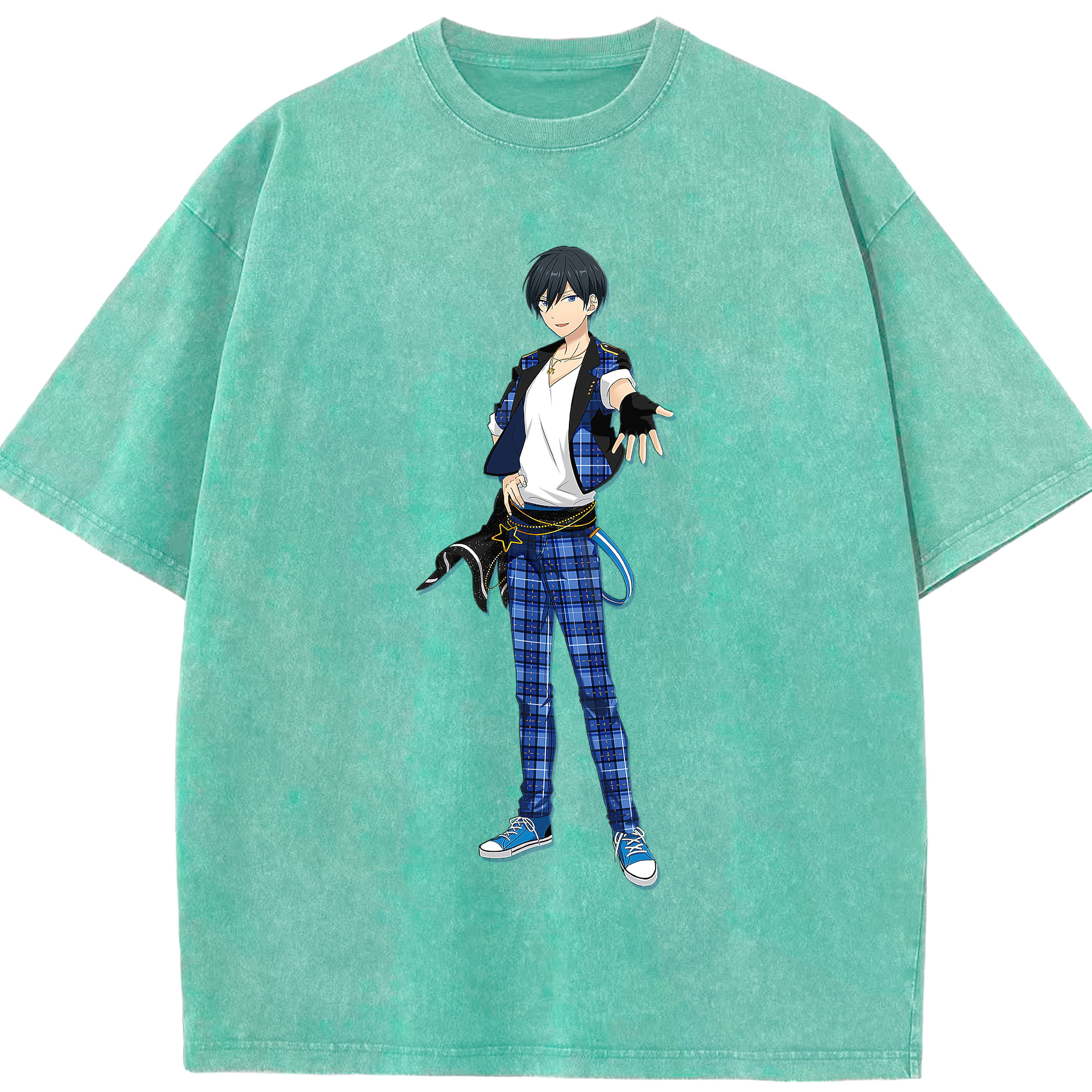 （画像用） あんさんぶるスターズ! Ensemble Stars 綿100% ヴィンテージ風 半袖Tシャツ（フロントプリント）